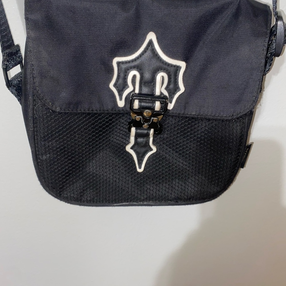 Trapstar Black Messenger Bag with Mesh Elements